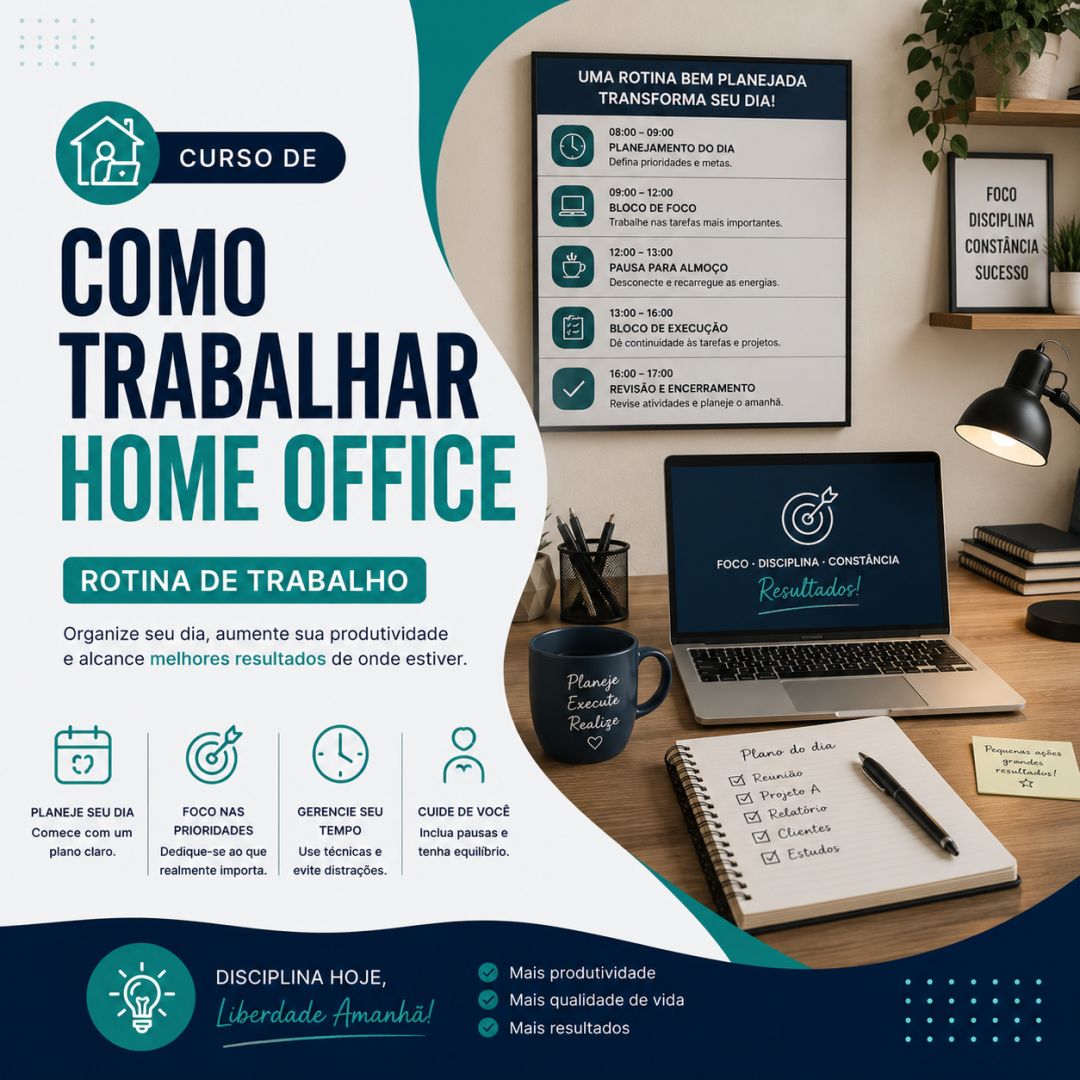 Curso de Como Trabalhar Home Office: Rotina de Trabalho